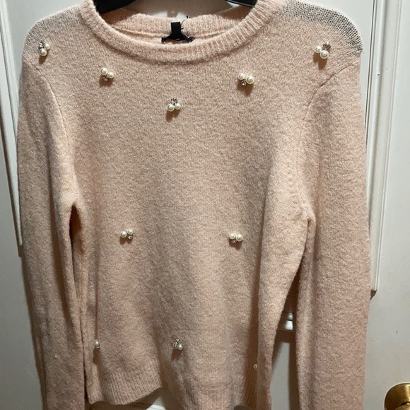 Who What Wear Peach Blush Embellished Sweater - Picture 5 of 5